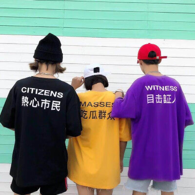 

Harajuku Style Short Sleeve O Neck Letter Print Casual Loose T Shirt