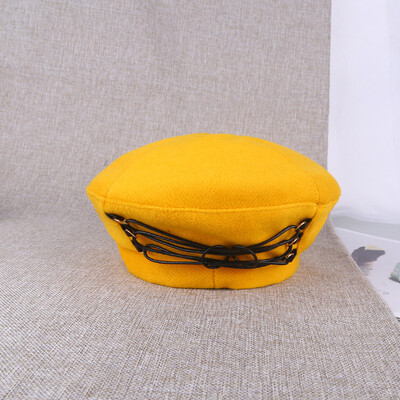 

Autumnwinter berehat Korean version of the personality octagonal hat Japanese navy hat womens outdoor warm fashion hundred hat