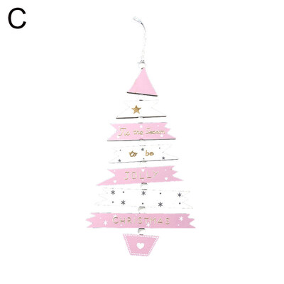 

Wooden Christmas Tree Xmas Hanging Ornament Showcase Window Pendant Party Decor