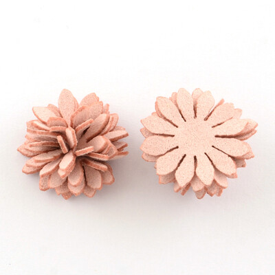 

Handmade Faux Suede Costume Accessories Flower LightSalmon 25x15mm
