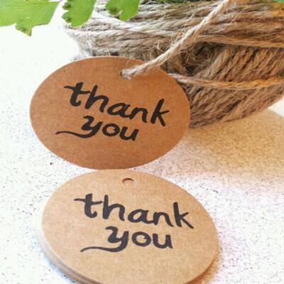 

〖Follure〗100PCS Thank You Wedding Brown Kraft Paper Tag gifts papers Favor Gift Tags