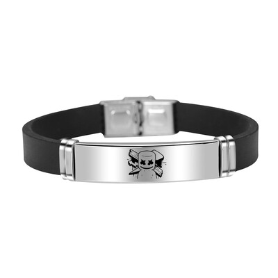

Dj Marshmello Face Wristbands Titanium Steel Adjustable Silicone Bracelets Bangles For Unisex Women Men