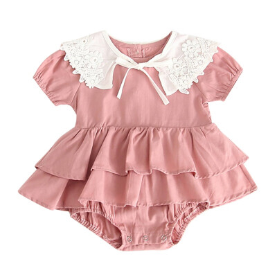 

Summer Newborn Baby Girl Clothes Casual Bodysuit Kid Lace Floral Holiday Outfit Sunsuit 3M-3Y Cotton Jumpsuit