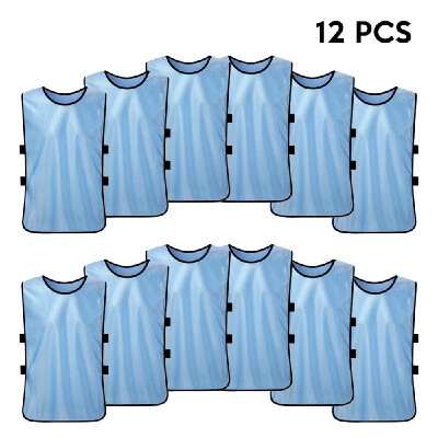 

12 PCS Kids Soccer Pinnies Quick Drying Football Jerseys Youth Sports Scrimmage Practice Sports Vest Team Training Bibs