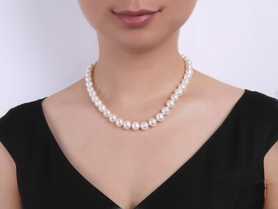 

YIAILI 9-10mm AA white pearl necklace Simple fashion temperament 8090