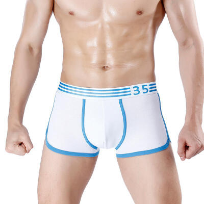 

Mens Comfort Cotton Boxers Fashion Sports Style Underwear With Pouch