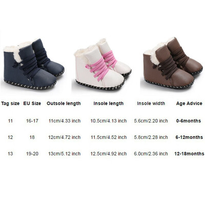 

Infants Baby Girls Boys Warm Waterproof Winter Lace-Up Snow 0-18 Month