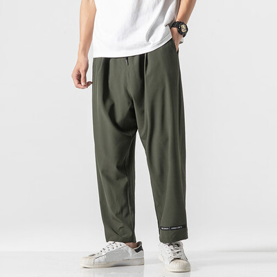 

Gobestart Mens Summer Casual Fashion Loose Pure Color Outdoors Sport Ankle-Length Pants