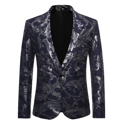

Toponeto Mens Slim Button Suit Plaid Turn-down Collor tops Solid Jacket Coat