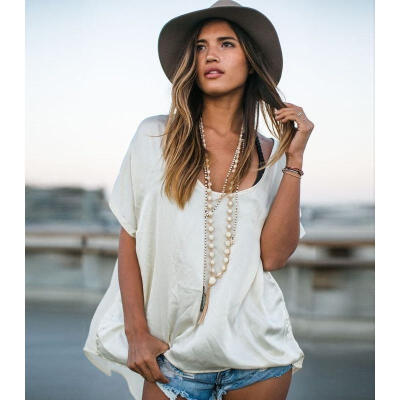 

Womens Sexy Short Sleeve Casual Loose T-shirt Tops Blouse Mini Dress