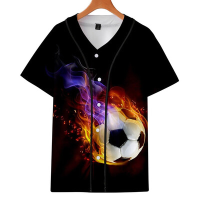 

Toponeto Mens 3D Printing Creative Casual Short Shirts Baseball Clothing Top Blouse
