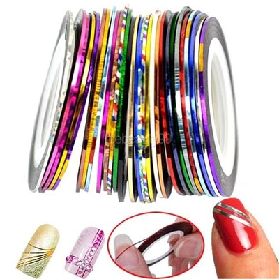

10 Pieces of Gold&Silver Manicure Wave Line