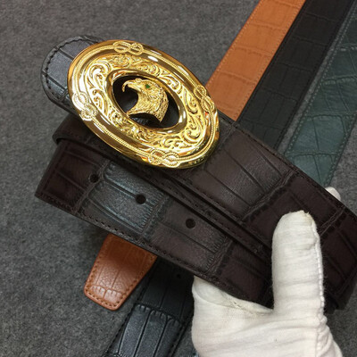 

Trend board buckle inch five-layer leather belt male copper buckle smooth buckle pants belt men