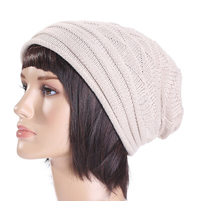 

New Winter Unisex Slouch Cap Plicate Baggy Beanie Knit Crochet Ski Hat