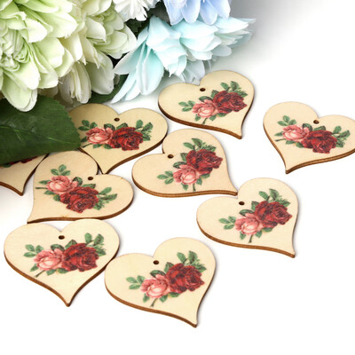 

Gobestart Heart-Shaped Wooden Pendant Wooden Flag Pendant Unique Creative Wedding Ornament