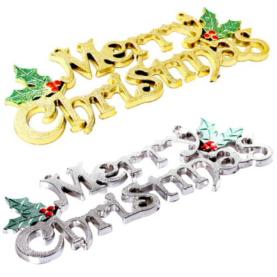 

Tailored 24cm Christmas Tree Decoration Shiny Merry Letter Card for Xmas Hanging Ornament