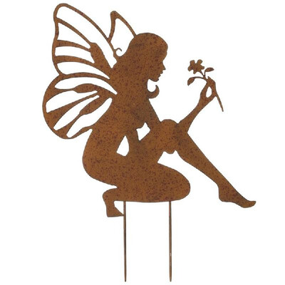 

Metal Garden Stake Fairy Shape Statue Retro Sculpture Outdoor Fences Lawn Backyards Stake Decoration Figurines Ornament Statues