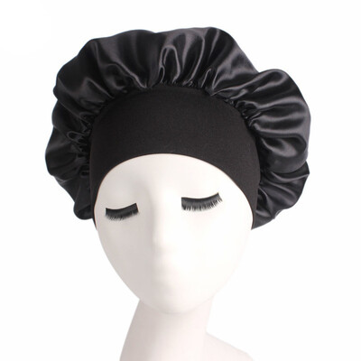 

SUNSIOM Women Satin Bonnet Cap Night Sleep Hair Protect Head Cover Wide Band Adjust Hats
