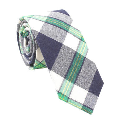 

Fashion Men Plaid Print Business Bow Tie Slim Cotton Neckties Casual Decor