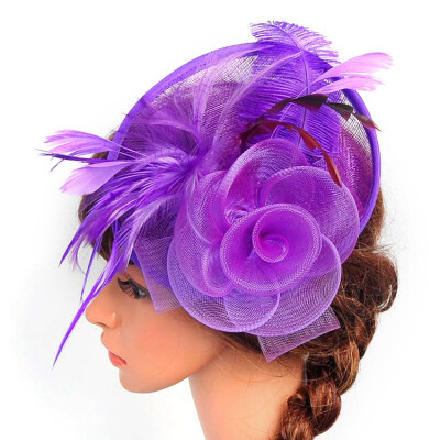 

Women Chic Fascinator Hat Cocktail Wedding Party Church Headpiece Headband