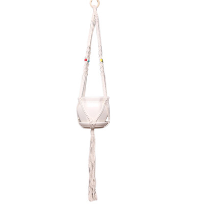 

Handmade Knotted Plant Hanging Basket Cotton Hemp Rope Braided Flowerpot Holder Garden Supplies Decors