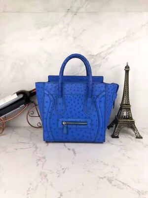 

Blue Pink color Genuine ostrich skin leather women tote handbag with real cow skin lining top best quality ostrich skin bag lady