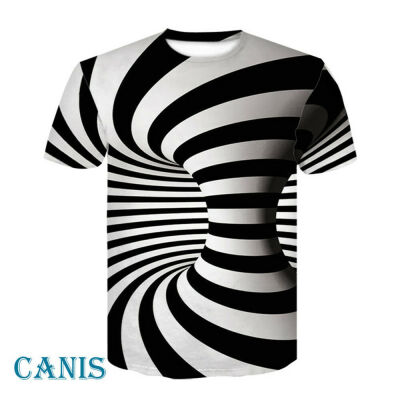 

3D Optical illusion T-Shirt Swirl Print Men Women Short Sleeve Tee Tops Summer