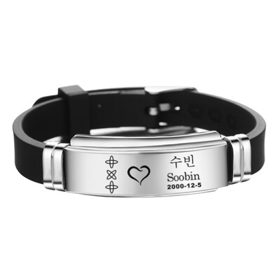 

KPOP TXT TOMORROW X TOGETHER New Letter Printing Adjustable Bracelet Stainless Steel Unisex Sports Bracelet Hot Gift for Fans