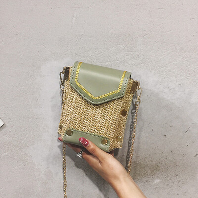 

Girls small bag new Korean straw bag wild simple chain slung shoulder bag tide