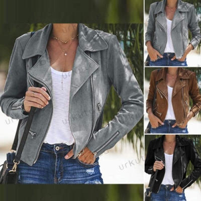 

Goodlook Leather Jacket Coats Zip Up Biker Casual Flight Top Outwear Coat for Lady