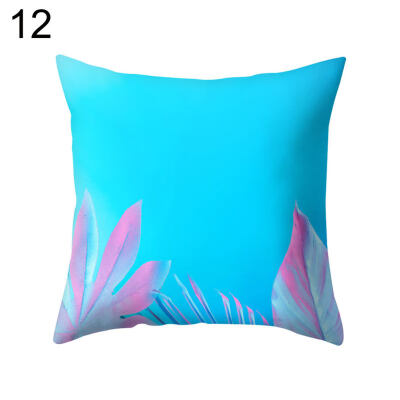 

Pink Leaf Plant Square Throw Pillow Protector Case Cushion Cover Bedding Article