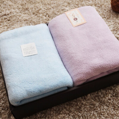 

2PcsSet Bath Towel for Couple 70x140cm Bath Towel Set Gift for Friends Absorbent Microfiber Fabric Beach Towel