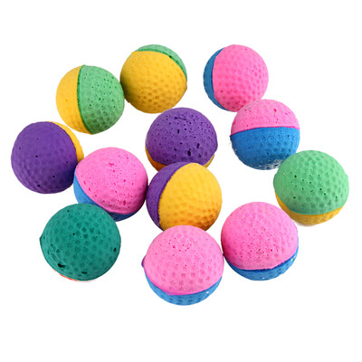 

12pcs Funny Colorful Soft Latex Feathered Ball Toys Pet Cat&Dog Toys