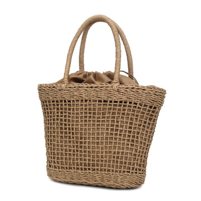 

Tailored Womens Fashion Straw Woven Bag Solid Color Shoulder Bag Wild Casual Hollow Bag