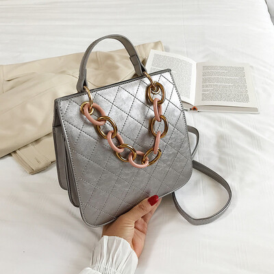 

Embroidery thread Lingge bag female new fashion wild shoulder Messenger bag Yangqi chain handbag tide