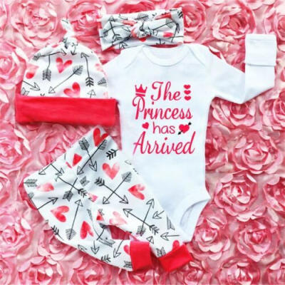 

4PCS Newborn Kids Baby Girl Outfits Clothes Romper BodysuitTutu Pants Dress Set