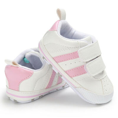 

Soft Sole Newborn Baby Boy Girl Pre-Walker White Pram Shoes Trainers 0-18 Months