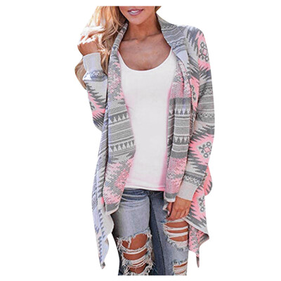 

Toponeto Womens Geometric Print Cardigan Casual Loose Sexy Oversized Cardigan