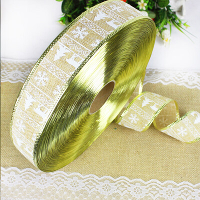 

Siaonvr Xmas Tree Decor Print Pattern Christmas Tree Imitation Linen Christmas Ribbon