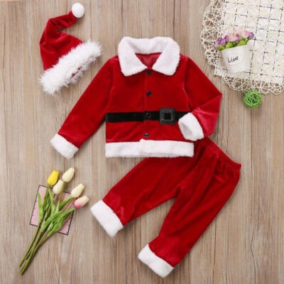 

Christmas Newborn Kids Baby Boys Girls Tops T-shirt Long Pants Outfits Clothes