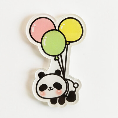 

2PCS Cute Animals Panda Bear White Rabbit Acrylic Badge Children Pin Brooch
