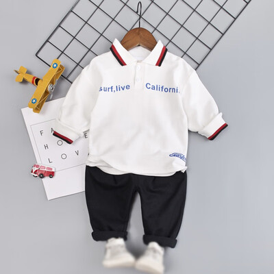 

Toddler Baby Boy Autumn Outfits Long Sleeve Cartoon Letters Print TopTrousers Casual Sets