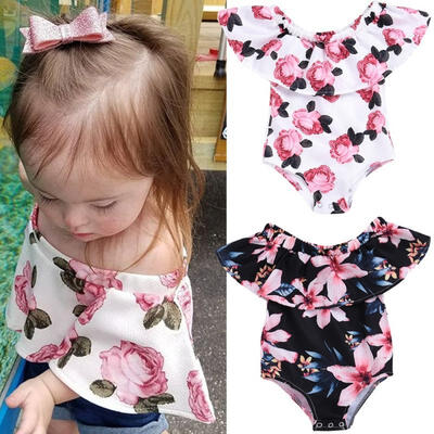 

Newborn Toddler Baby Girls Off Shoulder Romper Bodysuit Jumpsuit Outfits Clothes