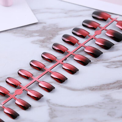 

24pcs 6 Colors Fake Nails ABS Artificial Flat Head Full Short Tips
