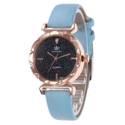 

Summer new diamond-studded star scale leather men&women watch student fashion watch