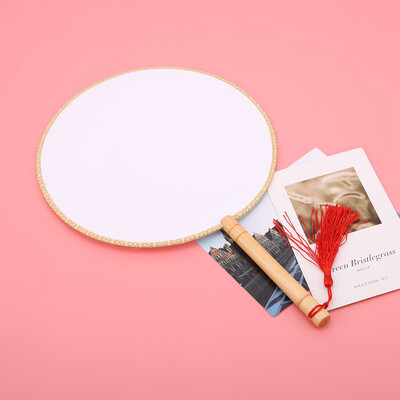 

Greensen DIY Chinese Ancient Court Round Blank Hand Fan Chinese Style Silk Fan Blank Hand Fan Chinese Court Hand Fan