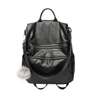 

Backpack female Korean version 2019 new retro soft leather anti-theft leather backpack casual wild shoulder dual-use handbag