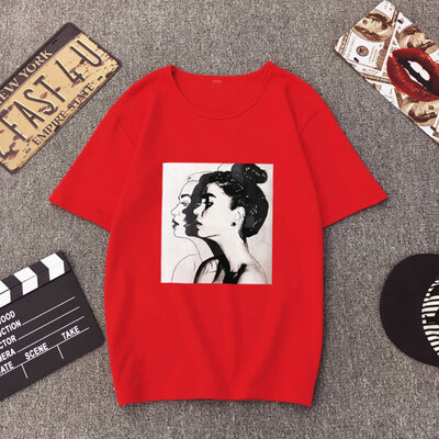 

Nomeni Women Summer Fashion Casual Print Short Sleeve Blouse Loose Top T-Shirt Plus