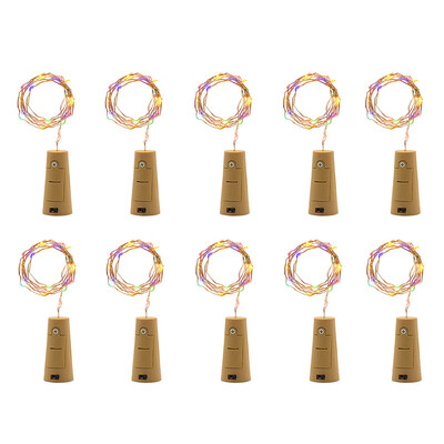

Gobestart 10Pcs Cork Shaped LED Night Starry Light Wine Bottle Lamp For Party Decor