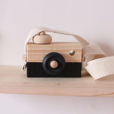 

Siaonvr Wooden Toy Camera Kids Creative Neck Hanging Rope Toy Photography Prop Gift